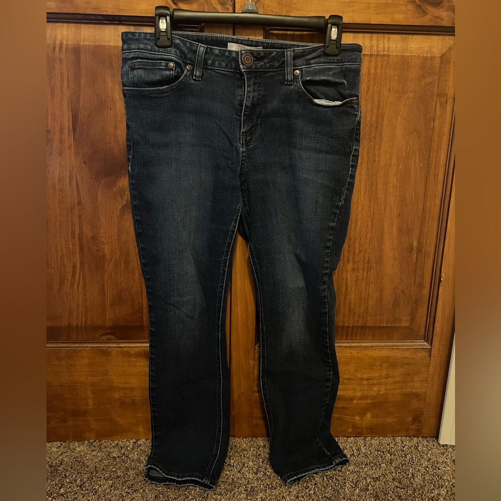 LC Lauren Conrad Blue Skinny Jeans with Lived-In Look